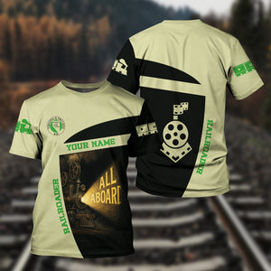 Railspirit Personalized Virginia & Truckee Railroad T-Shirt All Aboard Steam Train Movie Projector Style Shirt
