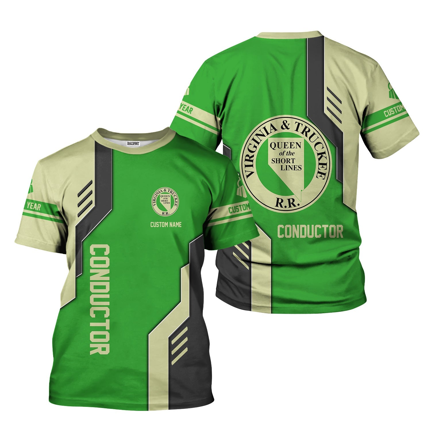 Railspirit Personalized Virginia & Truckee Railroad T-Shirt Unique Railway Style with Custom Job Train Shirt