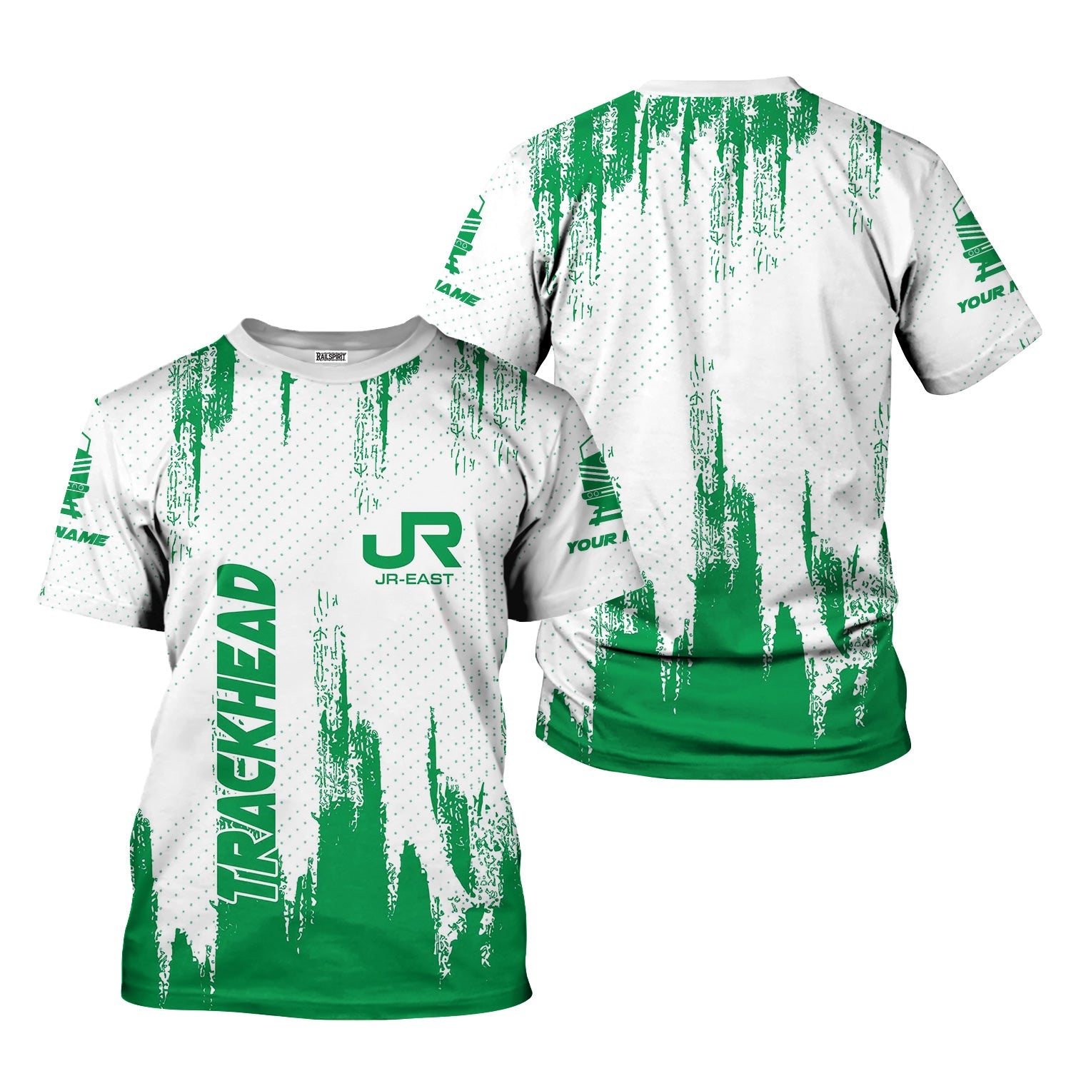Railspirit Personalized East Japan Railway T-Shirt Paint Impact Design JR-EAST Train Shirt for Trackhead