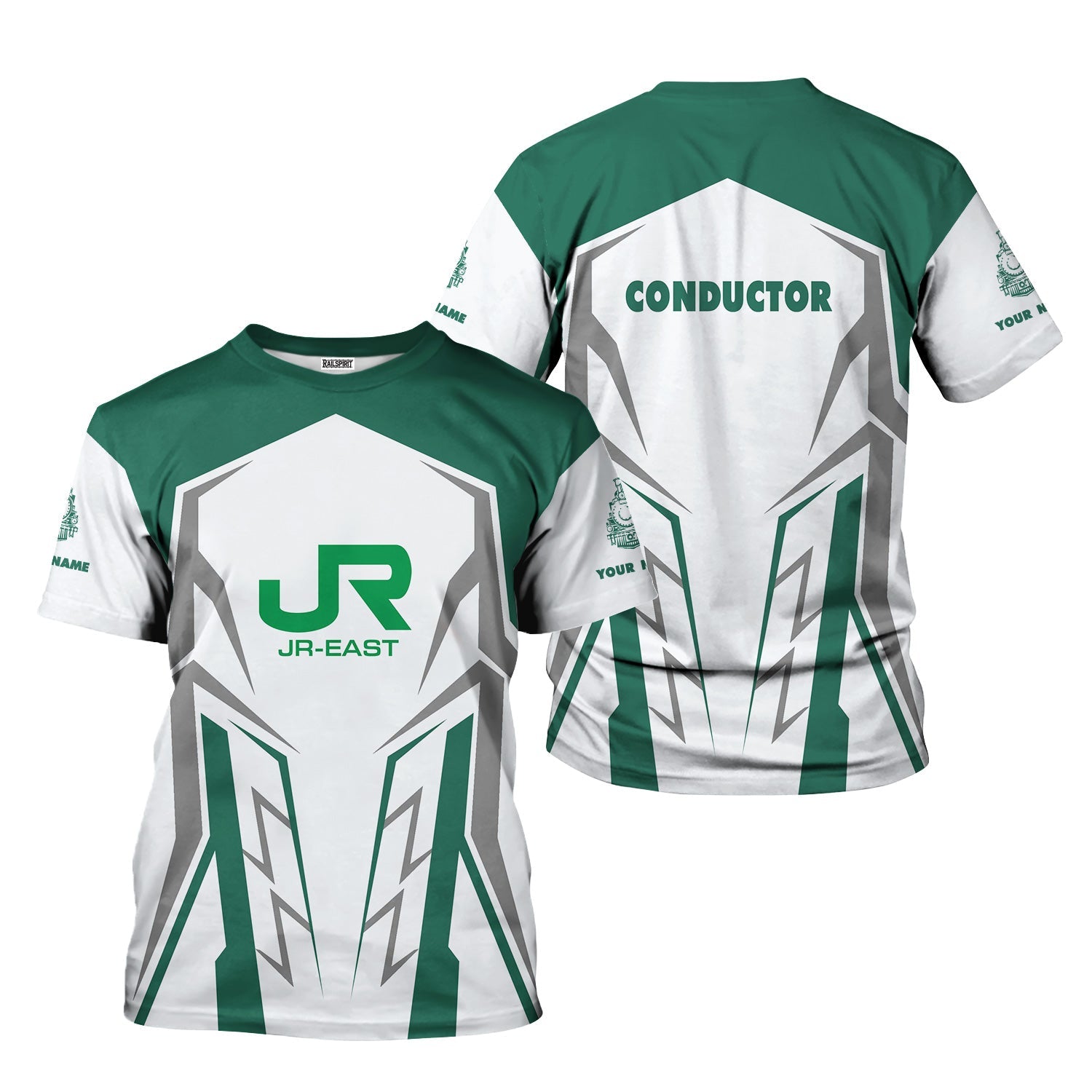 Railspirit Personalized East Japan Railway T-Shirt Futuristic Design with Custom Job JR-EAST Train Shirt