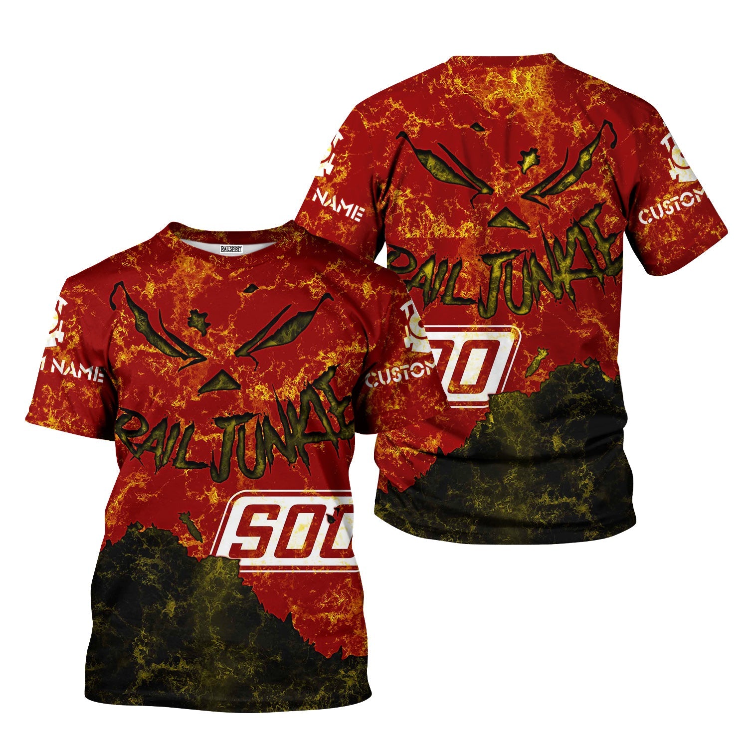 Railspirit Personalized Soo Line Railroad T-Shirt Torn Graphic Style Train Shirt For Rail Junkie