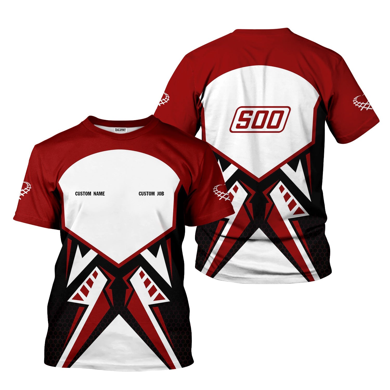 Railspirit Personalized Soo Line Railroad T-Shirt Vibriant Style with Custom Position Train Shirt