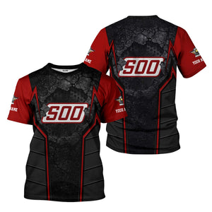 Railspirit Personalized Soo Line Railroad T-Shirt Cracked Metal Design Train Shirt for Rail Enthusiasts