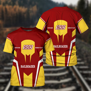 Railspirit Personalized Soo Line Railroad T-Shirt Custom Year Railroader Shirt Gift Idea For Train Lover