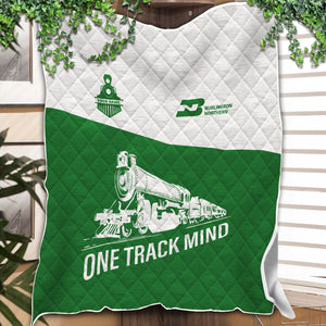 Railspirit Personalized Burlington Northern Railroad Premium Quilt One Track Mind Train Premium Quilt Gift Idea For Train Lover