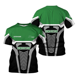 Railspirit Personalized Burlington Northern Railroad T-Shirt Track-Inspired with Custom Job Position Train Shirt