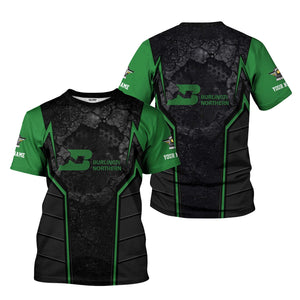 Railspirit Personalized Burlington Northern Railroad T-Shirt Cracked Metal Design Train Shirt for Rail Enthusiasts