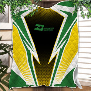 Railspirit Burlington Northern Railroad Premium Quilts Lightning Graphic Style Premium Quilts Gift Idea For Train Lover