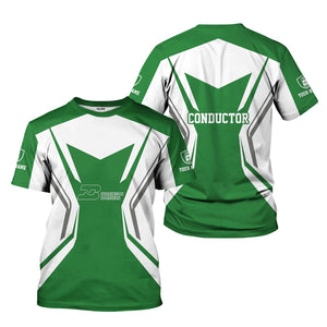 Railspirit Personalized Burlington Northern Railroad T-Shirt Unique Style with Custom Job Train Shirt