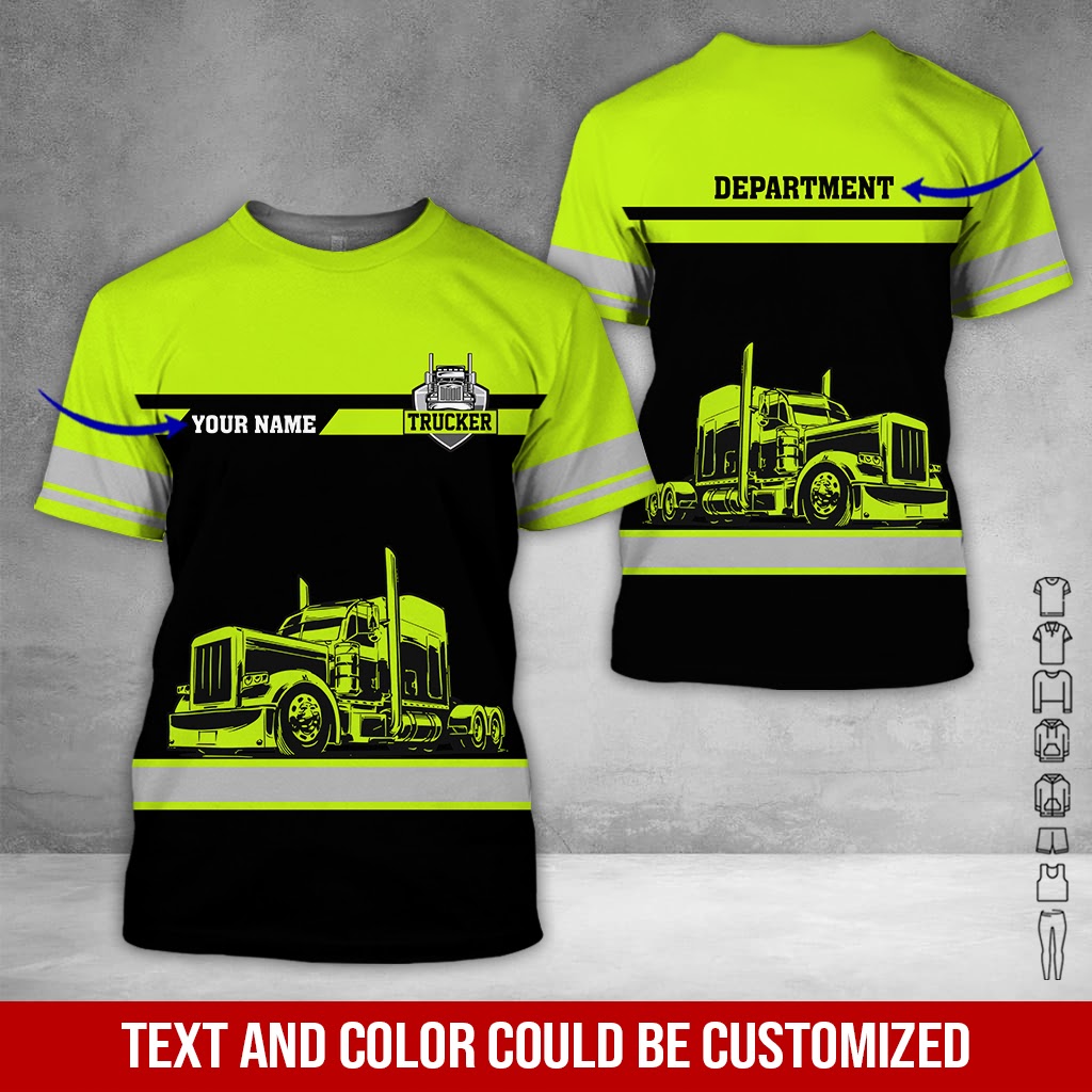 Custom Name Proud Trucker Uniform Printed Clothes, Personalized Driver Gear