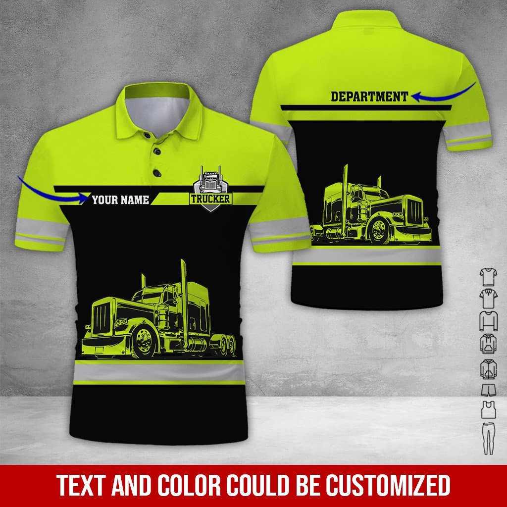 Custom Name Proud Trucker Uniform Printed Clothes, Personalized Driver Gear