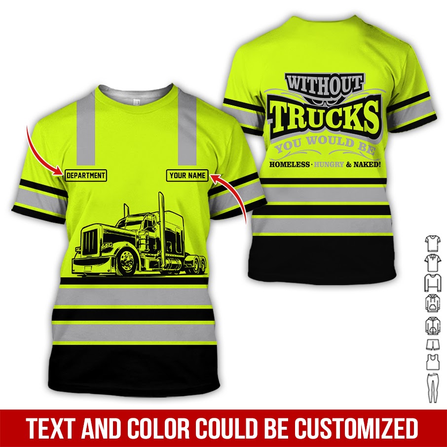 Custom Name Trucker Uniform, Personalized Truck Driver T-shirt for Men