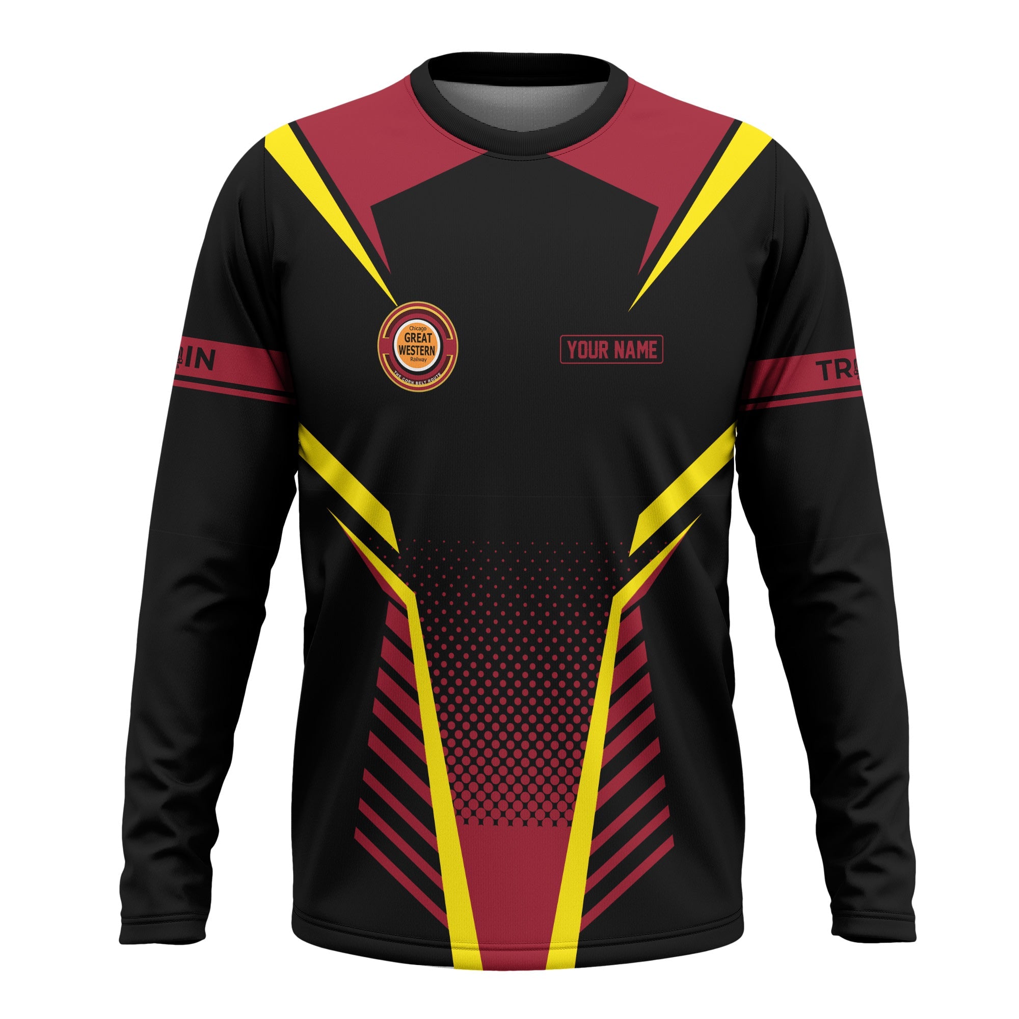 Railspirit Personalized Chicago Great Western Railroad Long Sleeve Shirt Unisex Train Shirt All Over Print