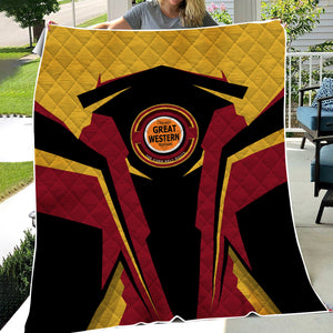 Railspirit Personalized Chicago Great Western Railroad Premium Quilts Strong Line Train Premium Quilts Gift Idea For Train Lover