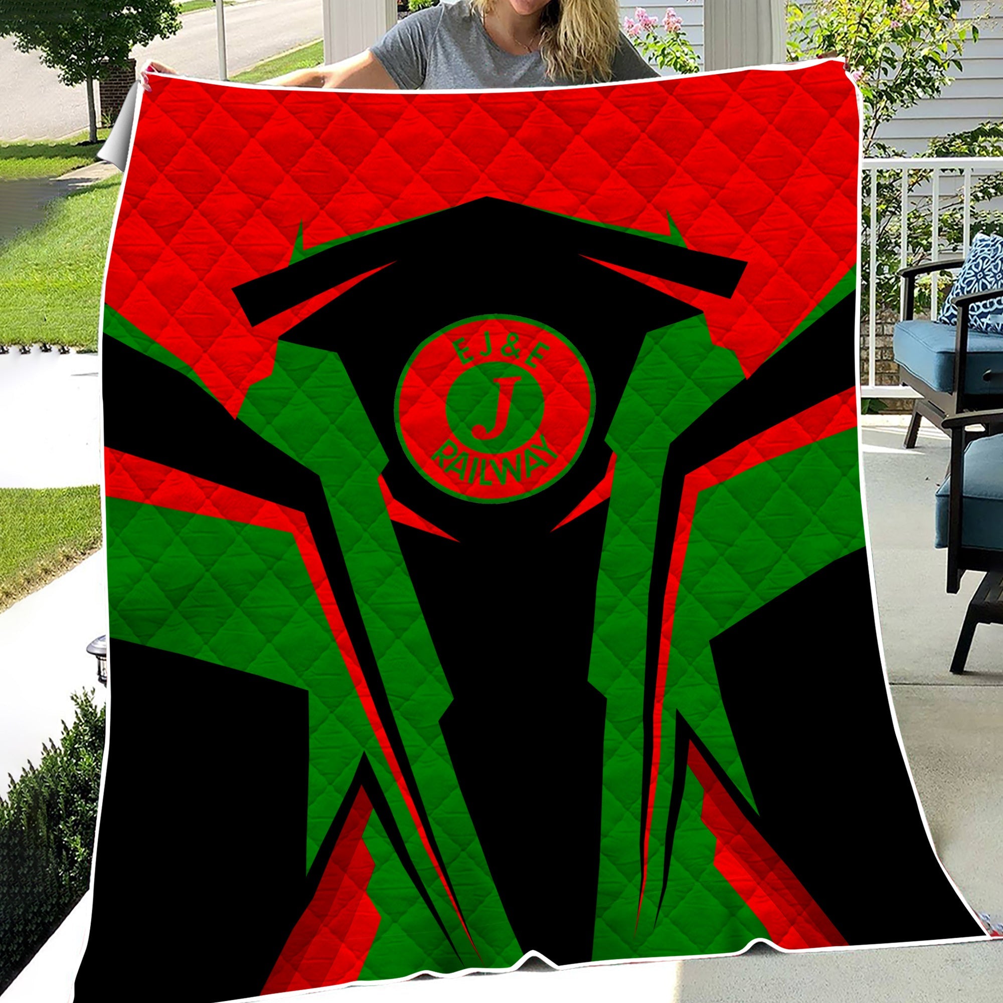 Railspirit Personalized Elgin Joliet And Eastern Railroad Premium Quilts Strong Line Train Premium Quilts Gift Idea For Train Lover