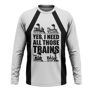 Railspirit Custom Name Bessemer And Lake Erie Railroad Long Sleeve Shirt Yes I Need All Those Train Printed Shirt