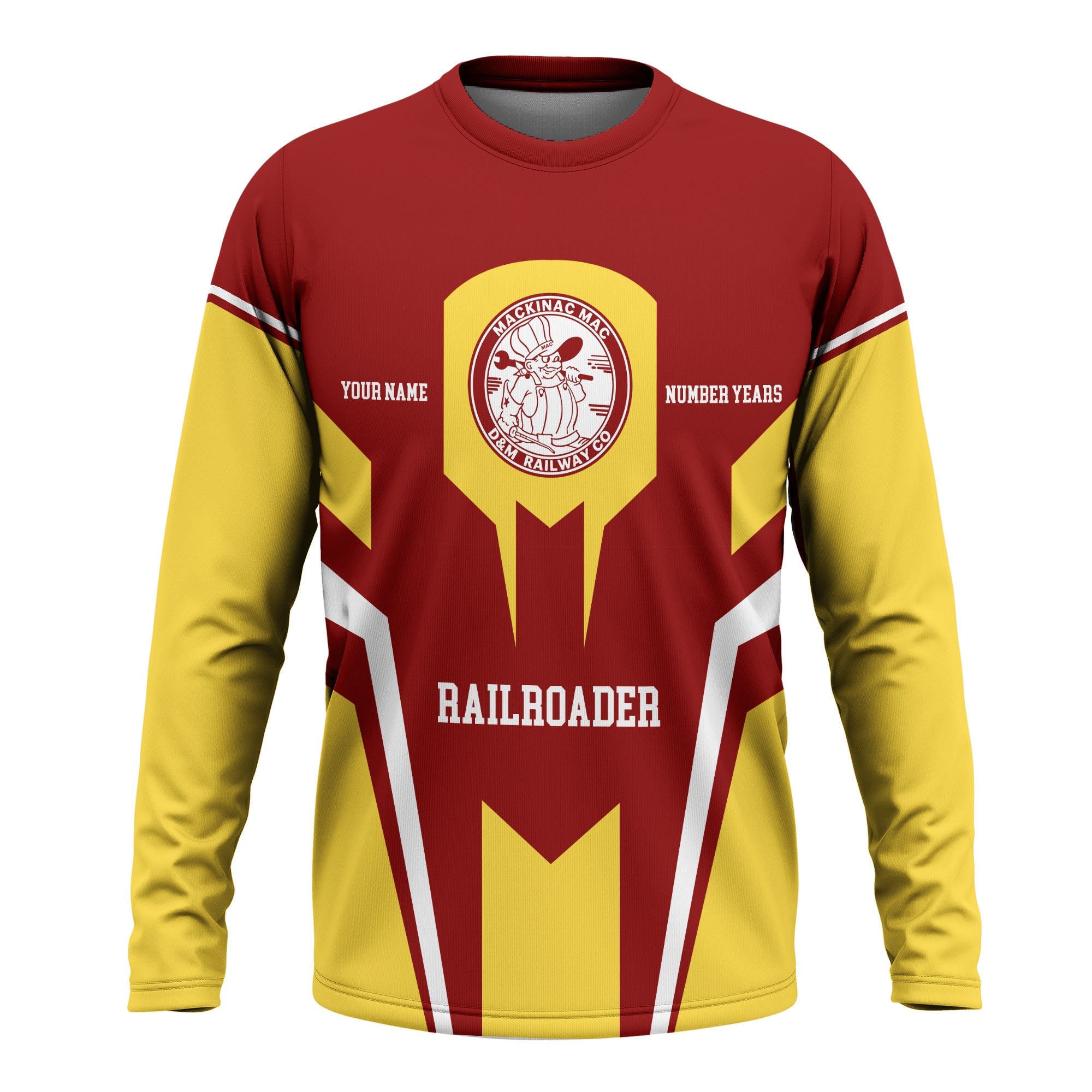 Railspirit Personalized Detroit & Mackinac Railroad Long Sleeve Shirt Custom Year Railroader Shirt Gift Idea For Train Lover