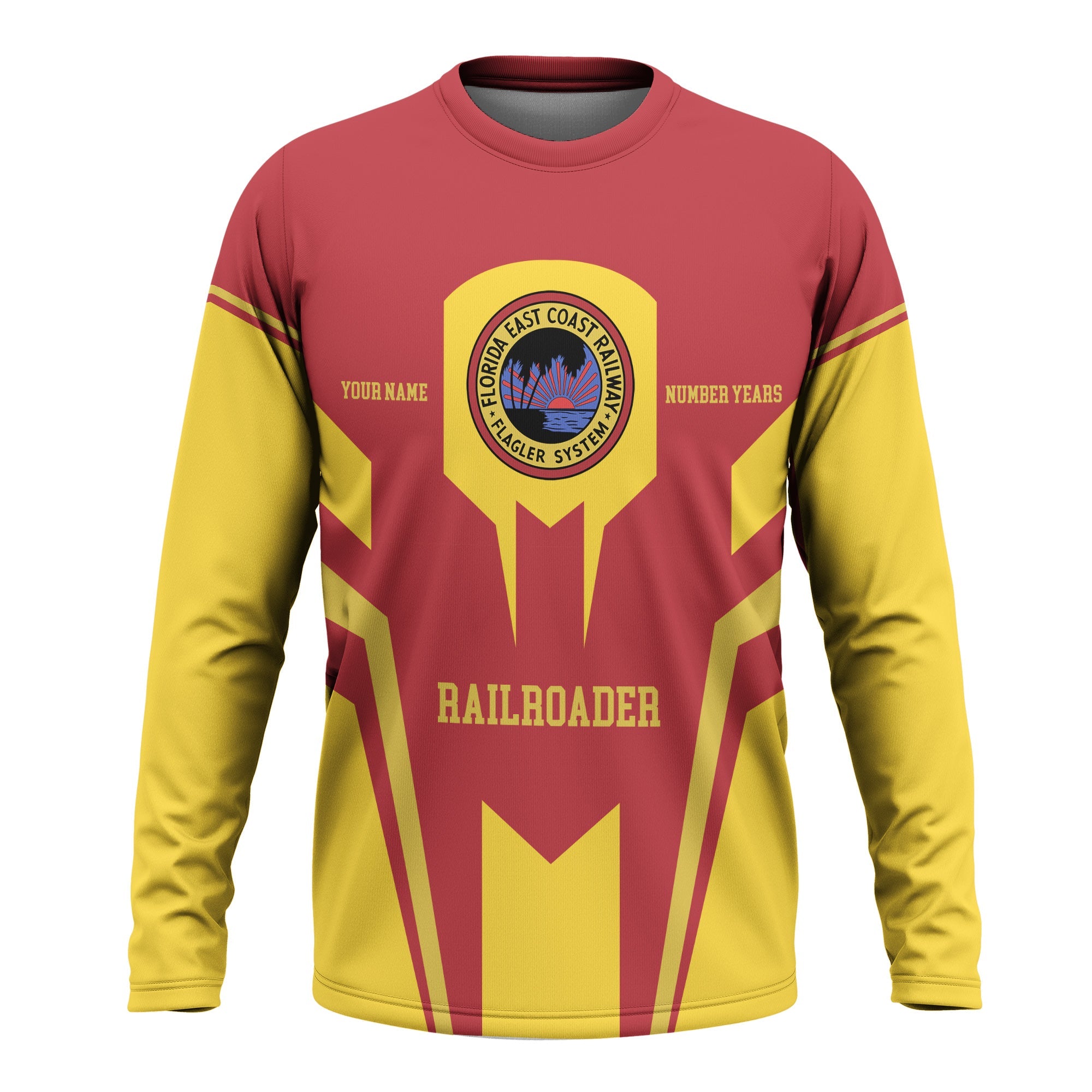Railspirit Personalized Florida East Coast Railway Long Sleeve Shirt Custom Year Railroader Shirt Gift Idea For Train Lover