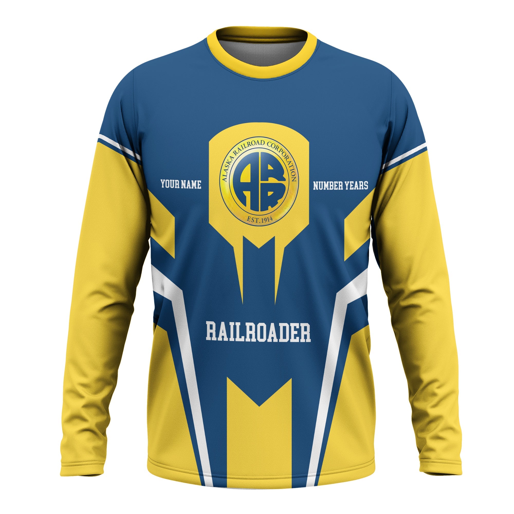 Railspirit Personalized Alaska Railroad Long Sleeve Shirt Custom Year Railroader Shirt Gift Idea For Train Lover