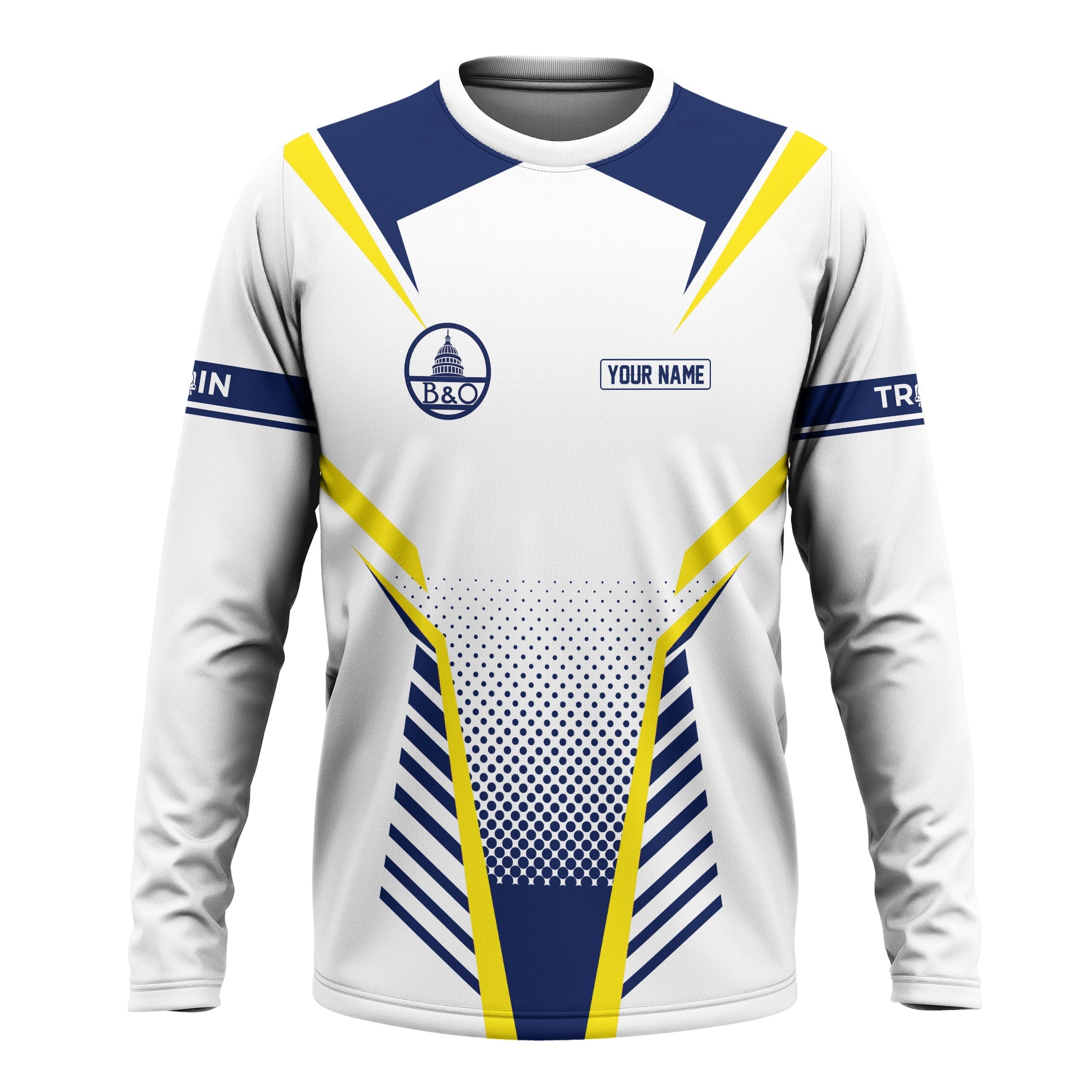 Railspirit Personalized Baltimore and Ohio Railroad Long Sleeve Shirt Unisex B&O Train Shirt All Over Print