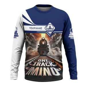 Railspirit Personalized Baltimore and Ohio Railroad Long Sleeve Shirt One Track Mind B&O Train Printed Shirt