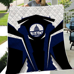 Railspirit Personalized Baltimore and Ohio Railroad Premium Quilts B&O Strong Line Train Premium Quilts Gift Idea For Train Lover