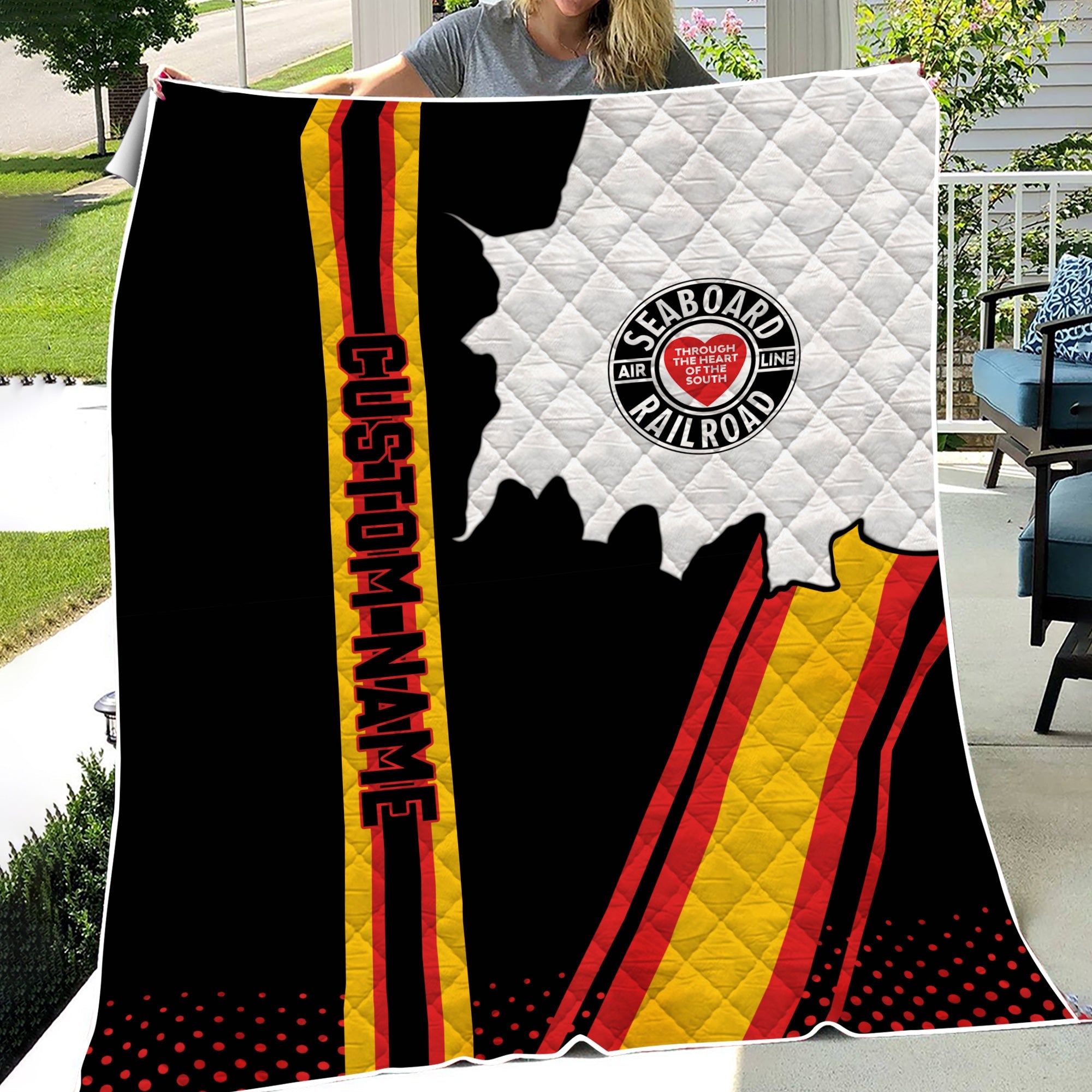 Railspirit Personalized Seaboard Air Line Railroad Premium Quilts Vintage All Over Printed Premium Quilts