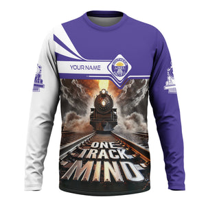 Railspirit Personalized Southern Pacific Railroad Long Sleeve Shirt One Track Mind Train Printed Shirt