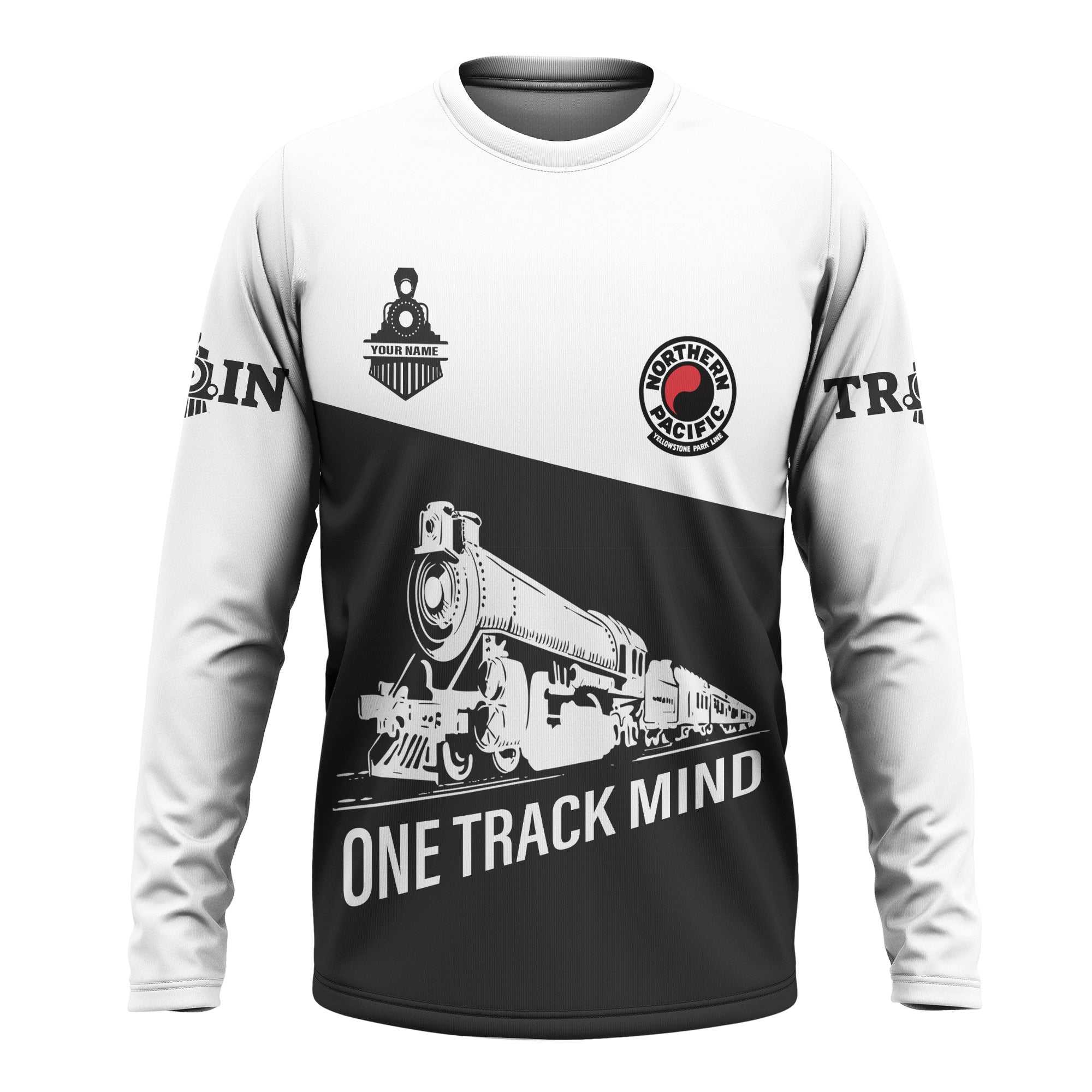 Railspirit Custom Name Northern Pacific Railway Long Sleeve Shirt One Track Mind Printed Shirt