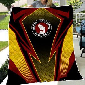 Railspirit Great Northern Railway Premium Quilts Lightning Graphic Style GNR Premium Quilts Gift Idea For Train Lover
