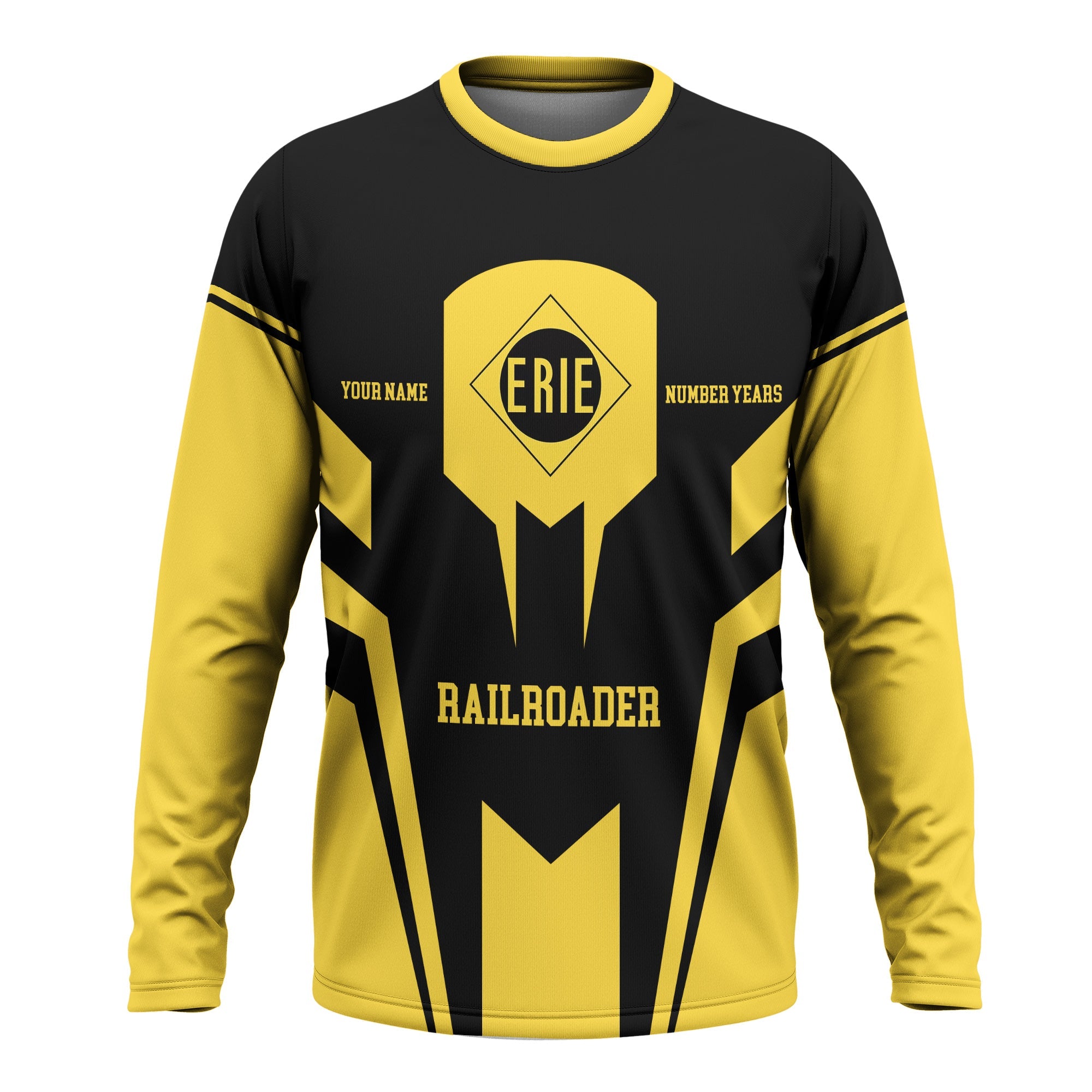 Railspirit Personalized Erie Railroad Long Sleeve Shirt Custom Year Railroader Shirt Gift Idea For Train Lover