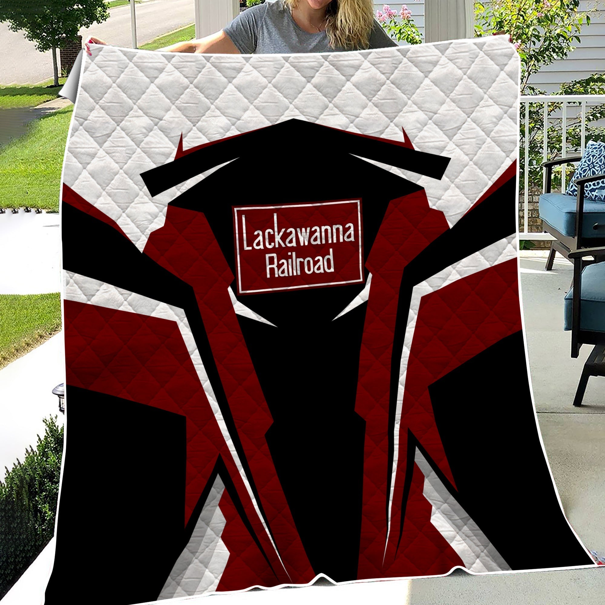 Railspirit Personalized Delaware, Lackawanna and Western Railroad Premium Quilts DL&W Strong Line Train Premium Quilts Gift Idea For Train Lover