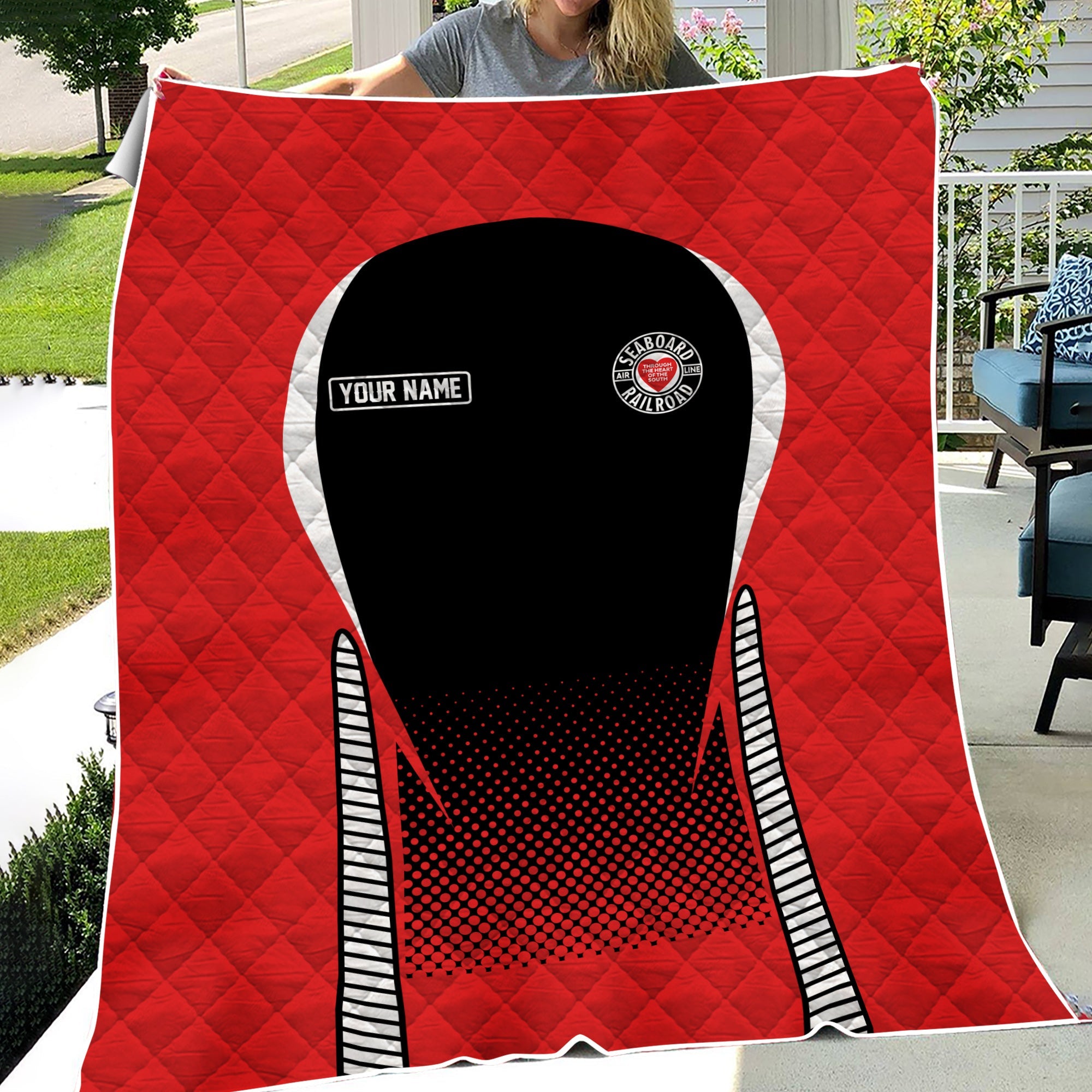 Railspirit Personalized Seaboard Air Line Railroad Premium Quilts Train Premium Quilts Gift Idea For Train Lover