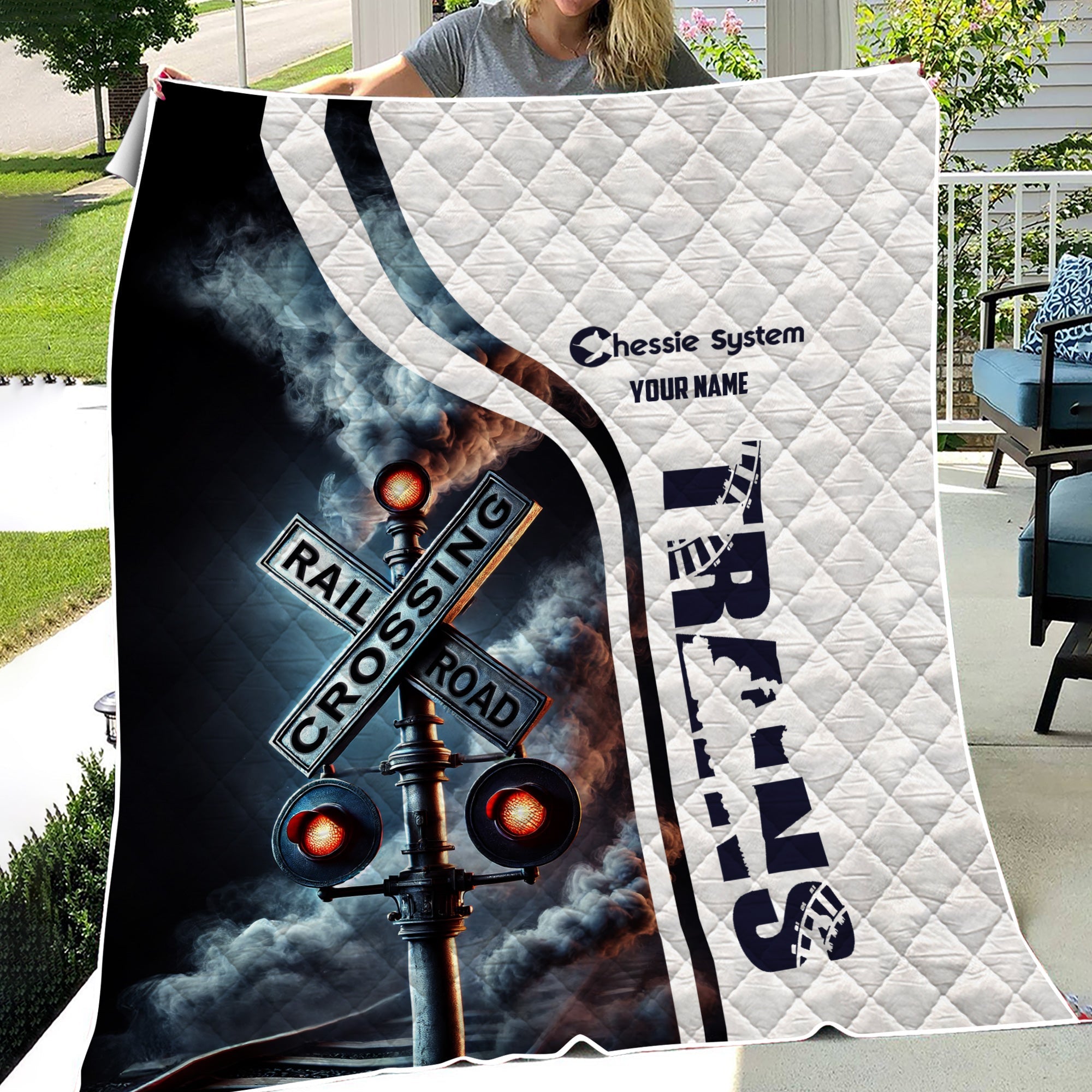 Railspirit Personalized Chessie System Railroad Premium Quilts Railroad Crossing Sign Quilts All Over Print