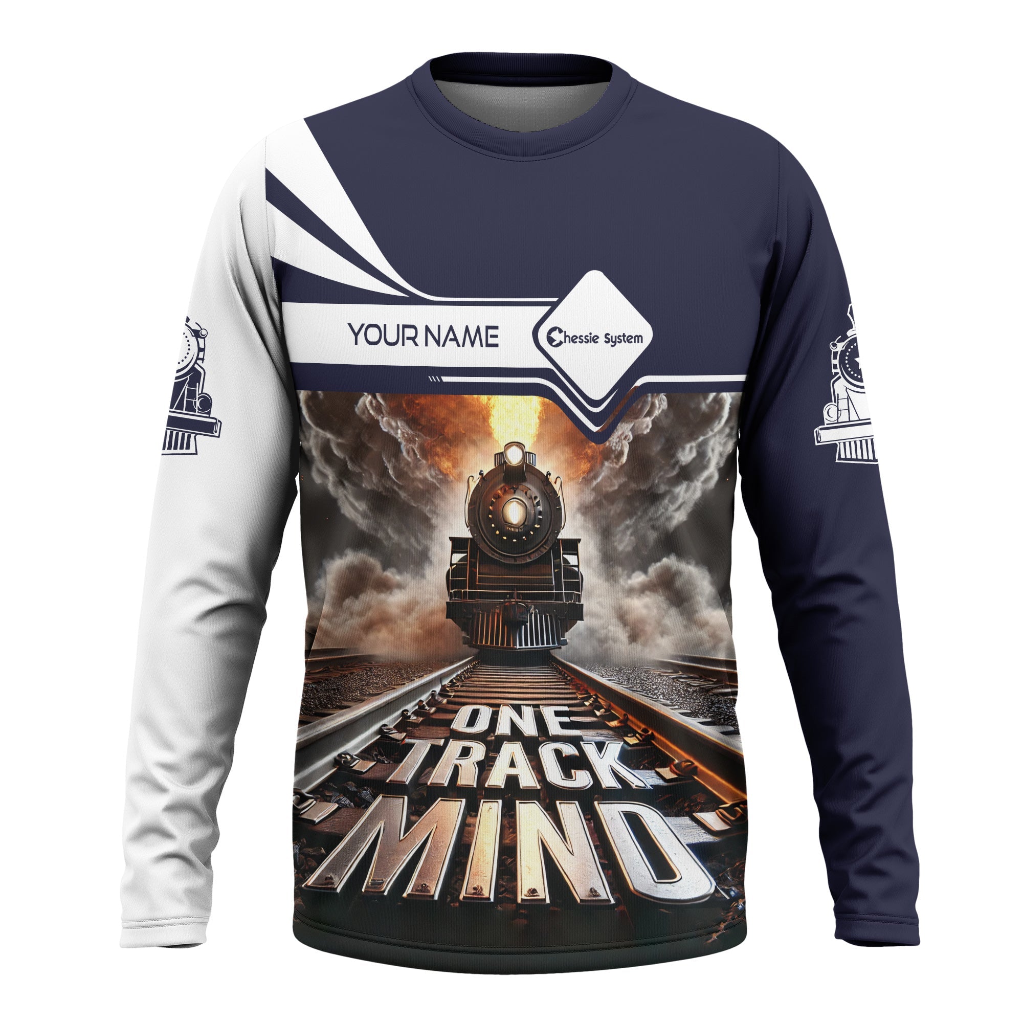 Railspirit Personalized Chessie System Railroad Long Sleeve Shirt One Track Mind Train Printed Shirt