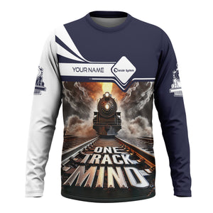 Railspirit Personalized Chessie System Railroad Long Sleeve Shirt One Track Mind Train Printed Shirt