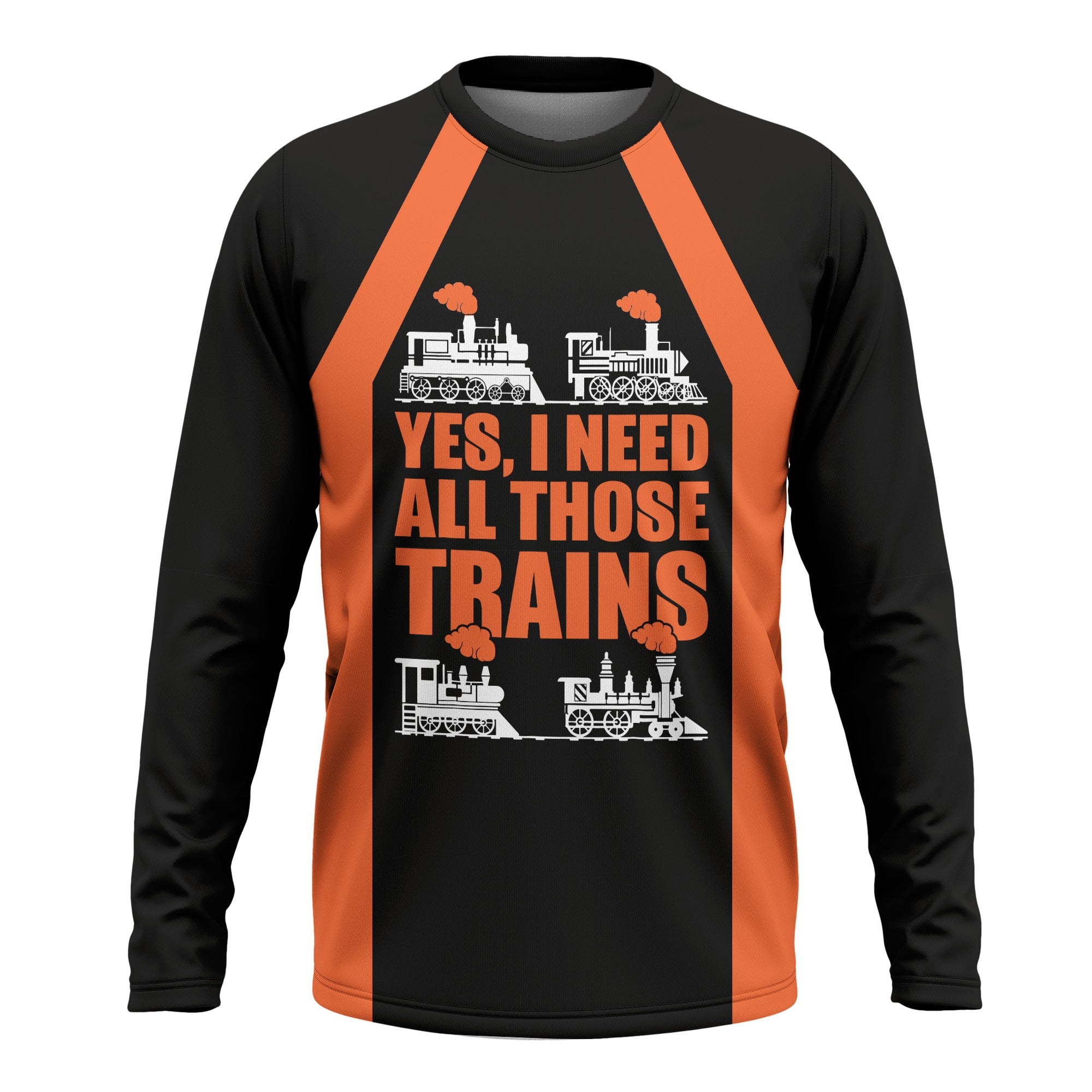 Railspirit Custom Name Illinois Central Railroad Long Sleeve Shirt Yes I Need All Those Train Printed Shirt