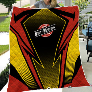 Railspirit Chicago and North Western Railway Premium Quilts Lightning Graphic Style Premium Quilts Gift Idea For Train Lover