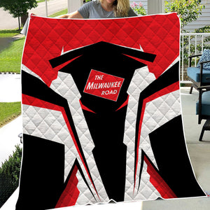 Railspirit Personalized Chicago, Milwaukee, St. Paul and Pacific Railroad Premium Quilts Milwaukee Road Strong Line Train Premium Quilts Gift Idea For Train Lover