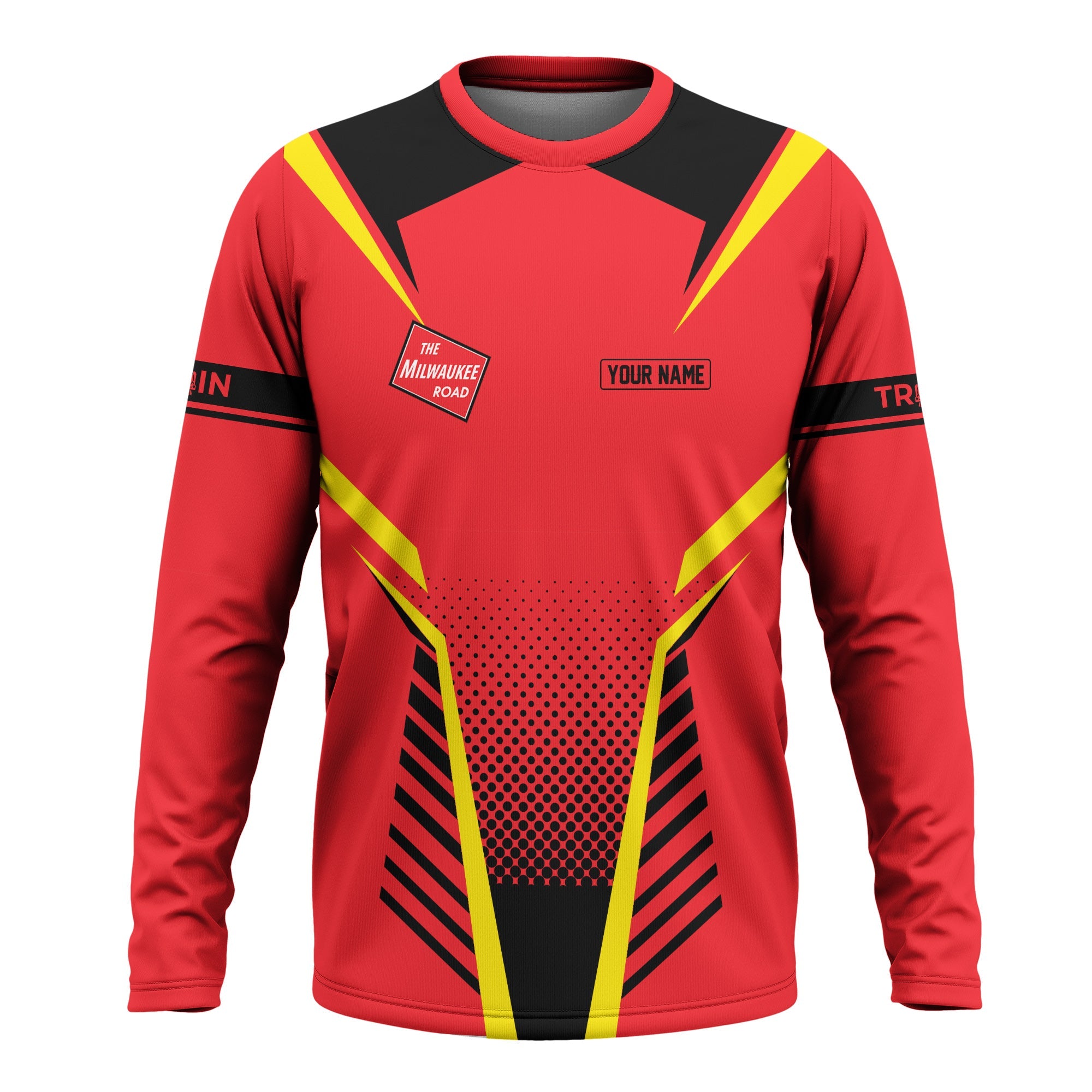 Railspirit Personalized Chicago, Milwaukee, St. Paul and Pacific Railroad Long Sleeve Shirt Unisex Milwaukee Road Train Shirt All Over Print