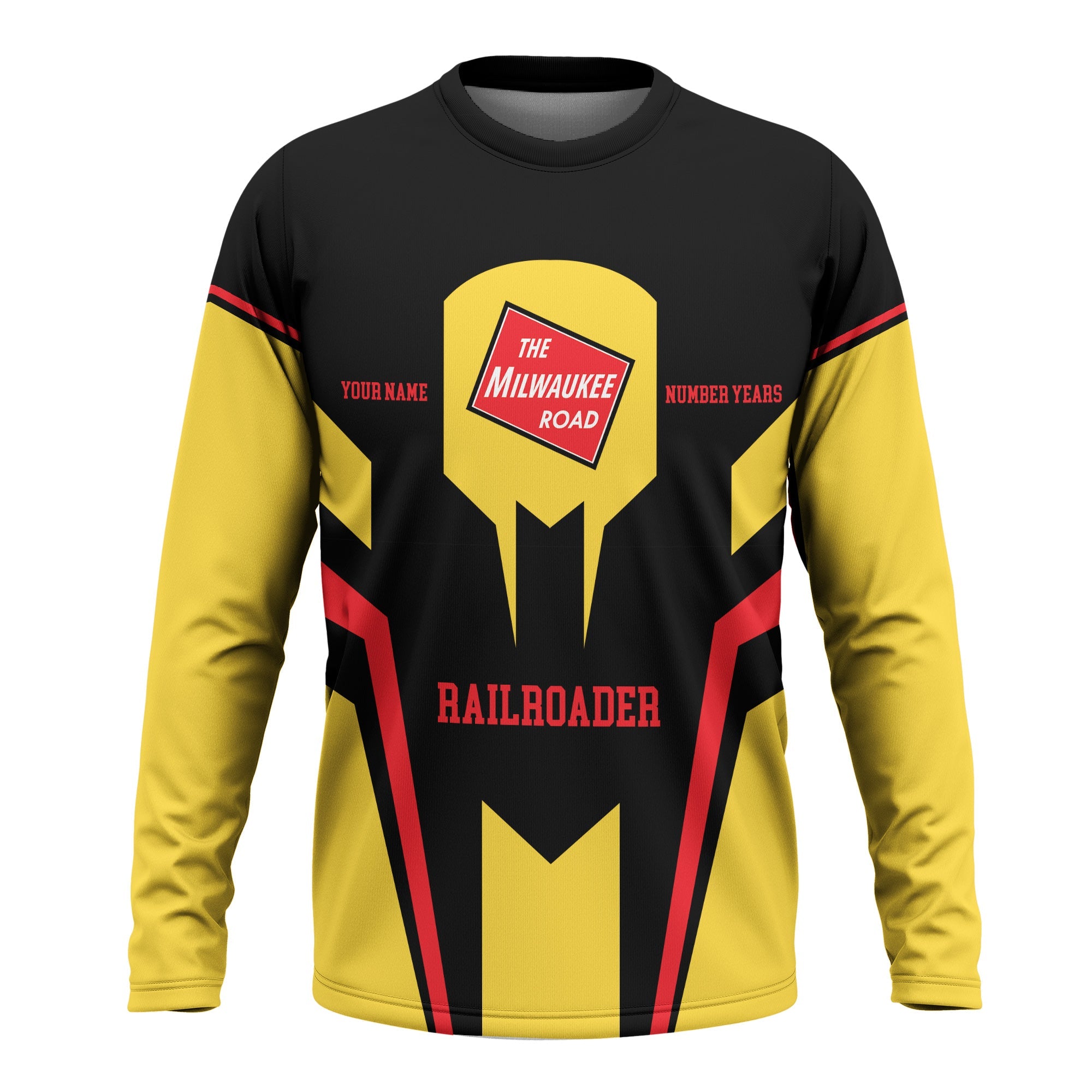 Railspirit Personalized Chicago, Milwaukee, St. Paul and Pacific Railroad Long Sleeve Shirt Custom Year Railroader Milwaukee Road Shirt