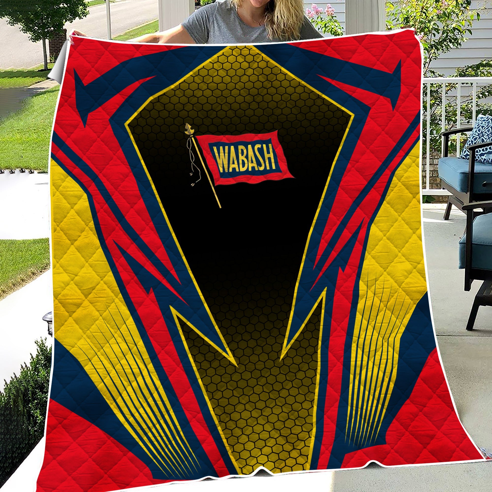 Railspirit Wabash Railroad Premium Quilts Lightning Graphic Style Premium Quilts Gift Idea For Train Lover