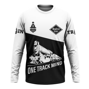 Railspirit Custom Name Reading Railroad Long Sleeve Shirt One Track Mind Printed Shirt