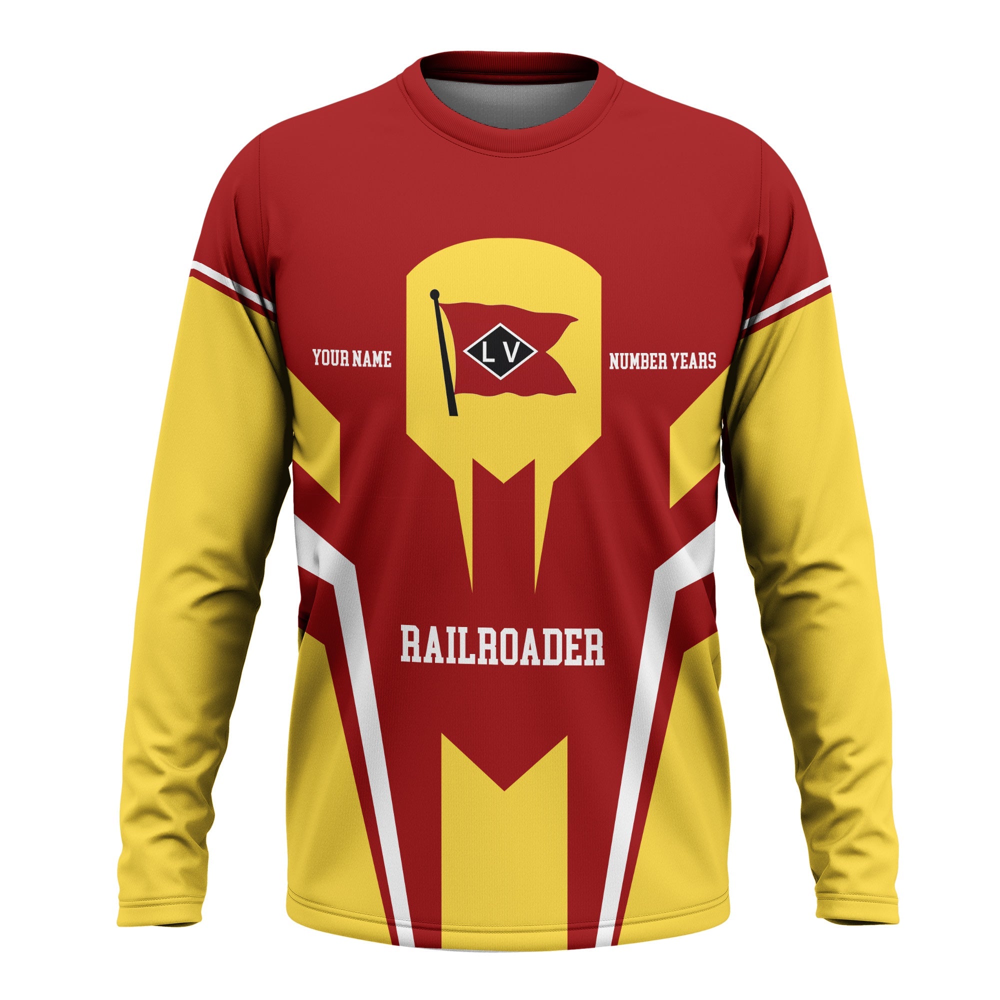 Railspirit Personalized Lehigh Valley Railroad Long Sleeve Shirt Custom Year Railroader Shirt Gift Idea For Train Lover