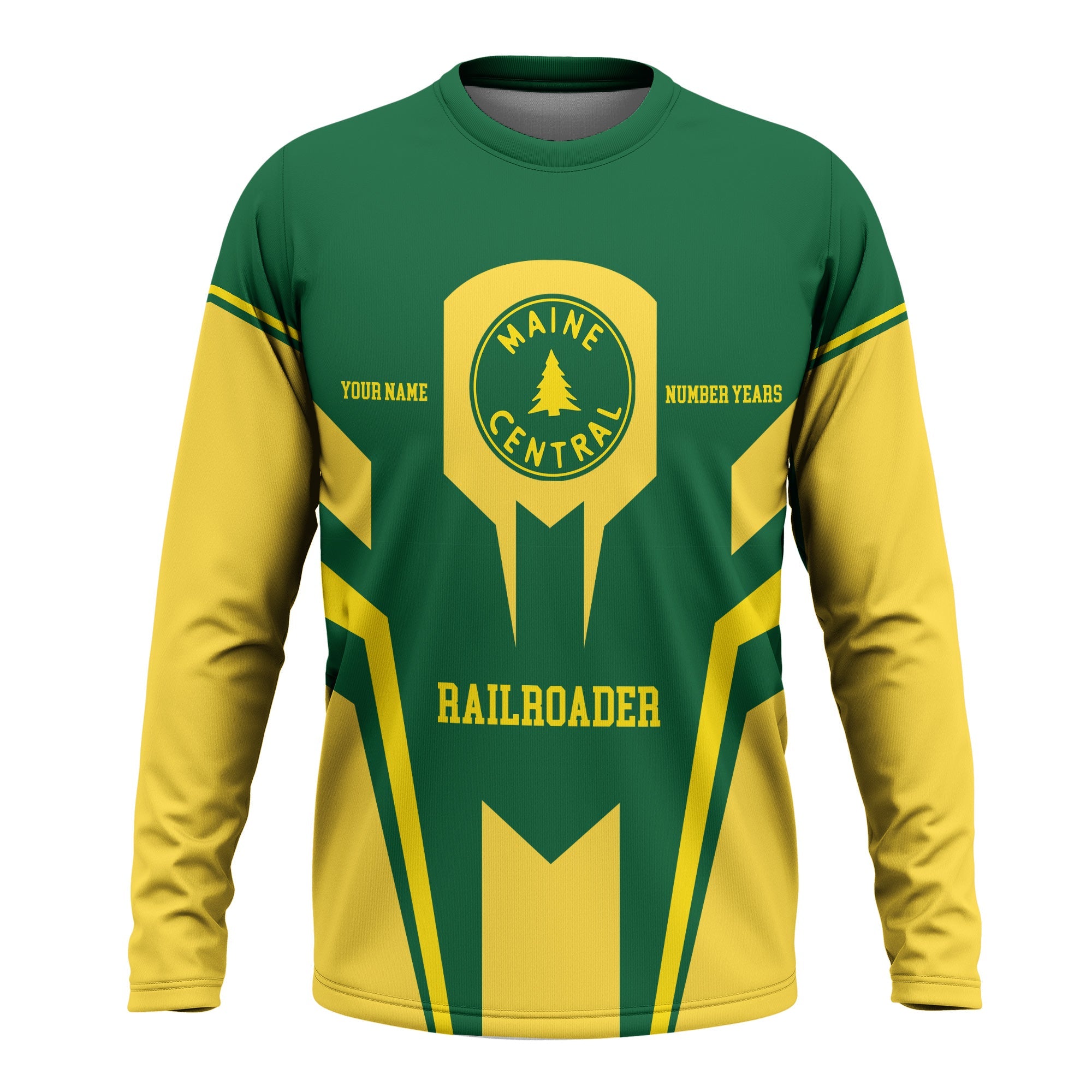 Railspirit Personalized Maine Central Railroad Long Sleeve Shirt Custom Year Railroader Shirt Gift Idea For Train Lover