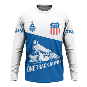 Railspirit Custom Name Union Pacific Railroad Long Sleeve Shirt One Track Mind Big Boy Printed Shirt