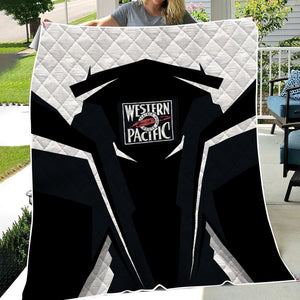 Railspirit Personalized Western Pacific Railroad Premium Quilts Strong Line Train Premium Quilts Gift Idea For Train Lover
