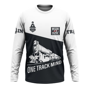 Railspirit Custom Name Western Pacific Railroad Long Sleeve Shirt One Track Mind Printed Shirt