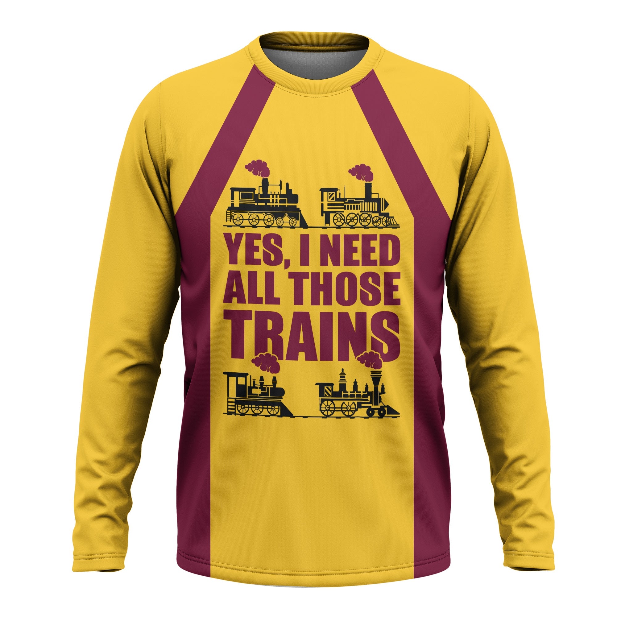 Railspirit Custom Name Boston and Maine Railroad Long Sleeve Shirt Yes I Need All Those Train Printed Shirt