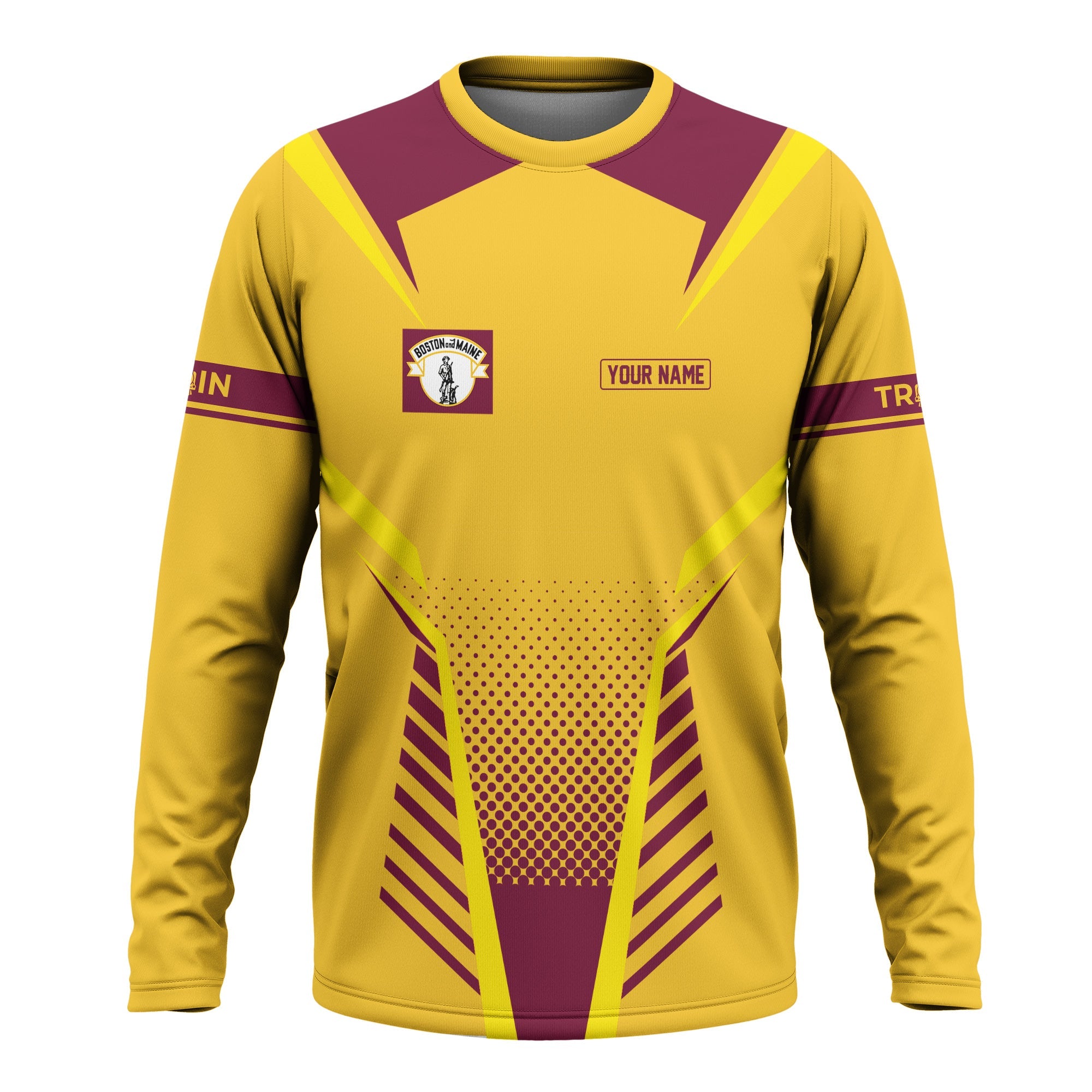 Railspirit Personalized Boston and Maine Railroad Long Sleeve Shirt Unisex Train Shirt All Over Print